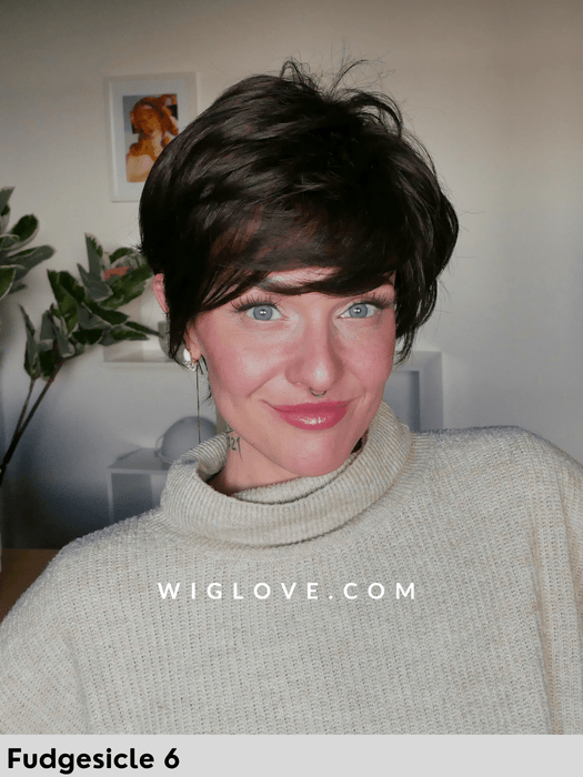 ruby jon renau parrucca sintetica tradizionale lacefront fatta a macchina taglio corto speettinato pixie volume taglia M 