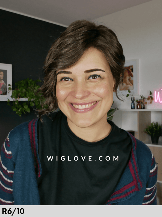 ryan estetica designs parrucca sintetica tradizionale corta e scalata ciuffo laterale piega mossa in R6/10