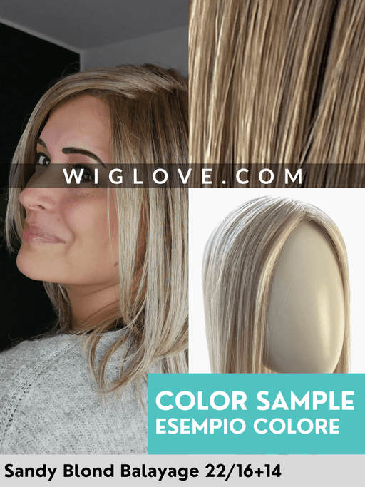 MAGIC TOPPER BOB - topper termoresistente, 100% fatto a mano - Wig Love - TopperSandy Blond Balayage 22/16+14