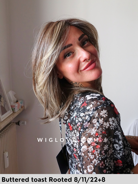 santa barbara belle tress parrucca media e scalata fibra sintetica termoresistente lacefront riga sinistra city collection piega liscia parrucca piastrabile volume basso