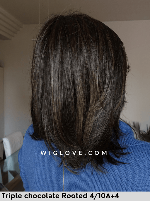 santa barbara belle tress parrucca media e scalata fibra sintetica termoresistente lacefront riga sinistra city collection piega liscia parrucca piastrabile volume basso