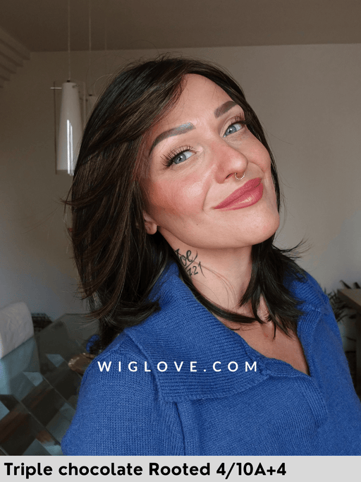 santa barbara belle tress parrucca media e scalata fibra sintetica termoresistente lacefront riga sinistra city collection piega liscia parrucca piastrabile volume basso