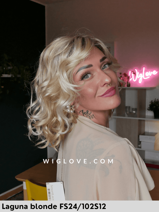 scarlett jon renaulaguna blonde parrucca mossa alle spalle lacefront fatta a macchina disponibile 2 taglie S e M fibra sintetica tradizionale