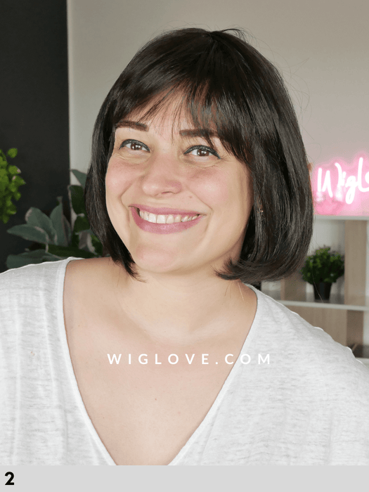 SEGA - fatta a macchina, monofilamento al vortice - Wig Love - Parrucca Sintetica2RK