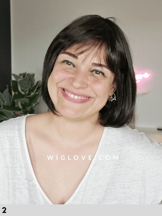 SEGA - fatta a macchina, monofilamento al vortice - Wig Love - Parrucca Sintetica2RK