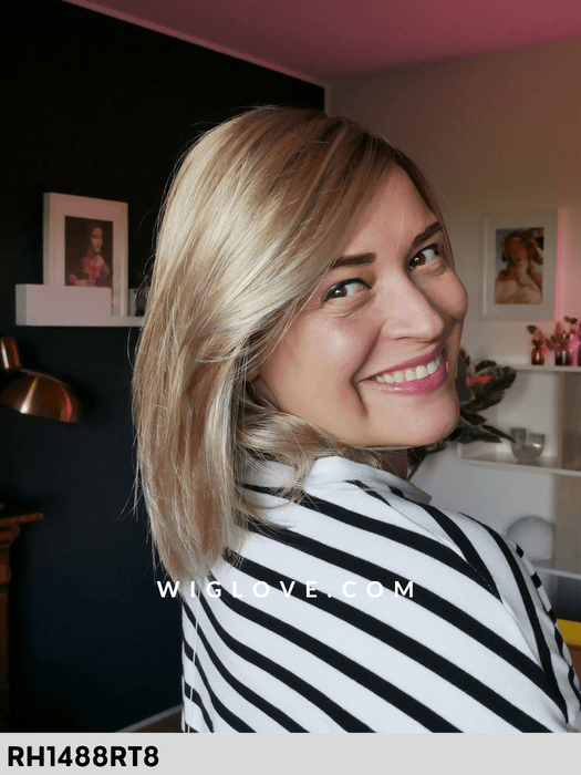 shai parrucca sintetica liscia alle spalle scalata con attaccatura naturale e riga sinistra lacefront monofilamento riga sinistra swiss lace+ collection