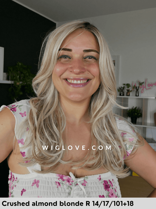 siena belle tress parrucca lunga liscia in fibra termoresistente con attaccatura naturale lacefront riga sinistra monofilamento laterale