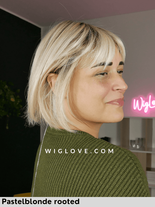 sing mono part ellen wille pastelblonde rooted parrucca termoresistente heatfriendly wigs caschetto con frangia lacefront riga al centro