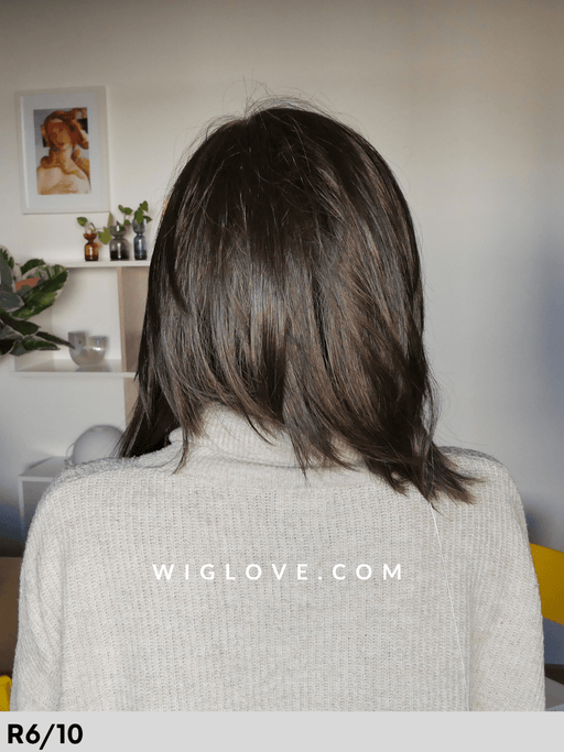 sky parrucca sintetica liscia alle spalle scalata con attaccatura naturale e riga sinistra lacefront monofilamento riga sinistra estetica designs 