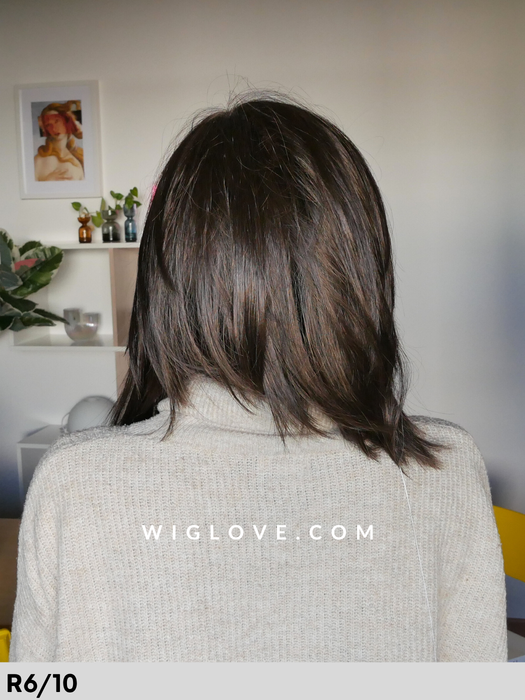 sky parrucca sintetica liscia alle spalle scalata con attaccatura naturale e riga sinistra lacefront monofilamento riga sinistra estetica designs 