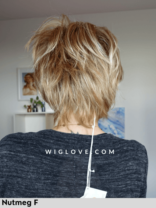 sky noriko parrucca corta fatta a macchina fibra sintetica voluminosa taglia M,L nutmeg F