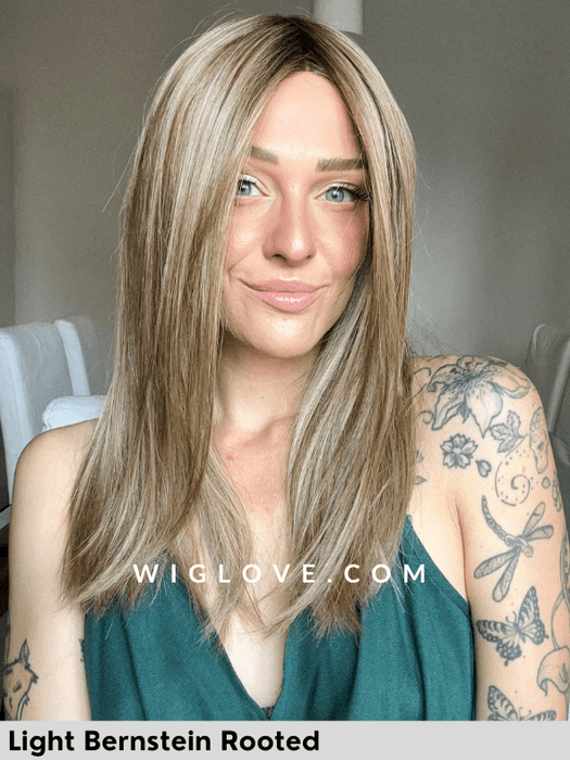 SLEEK MONO PART - attaccatura naturale, riga centrale - Wig Love - Parrucca SinteticaLight Bernstein Rooted