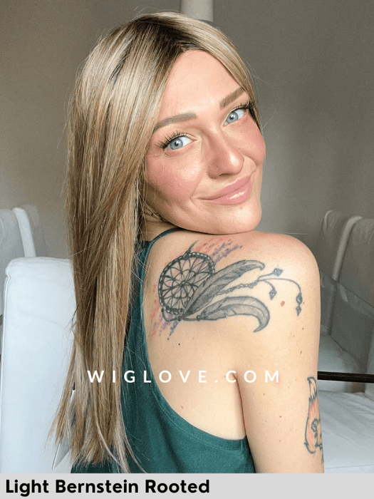 SLEEK MONO PART - attaccatura naturale, riga centrale - Wig Love - Parrucca SinteticaPowderblonde Tipped