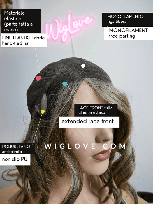 SPADE - 100% fatta a mano, attaccatura estesa, antiscivolo - Wig Love - Parrucca SinteticaChocolate Buttercream R