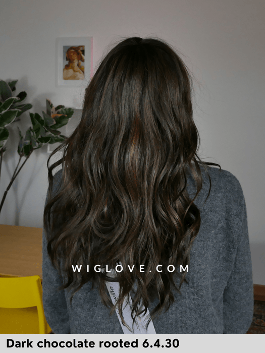 SPARKLE DELUXE - attaccatura naturale, riga libera, fatta a mano - Wig Love - Parrucca SinteticaDark Chocolate Rooted