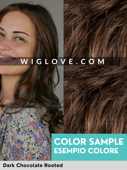 SPARKLE DELUXE - attaccatura naturale, riga libera, fatta a mano - Wig Love - Parrucca SinteticaEspresso Rooted