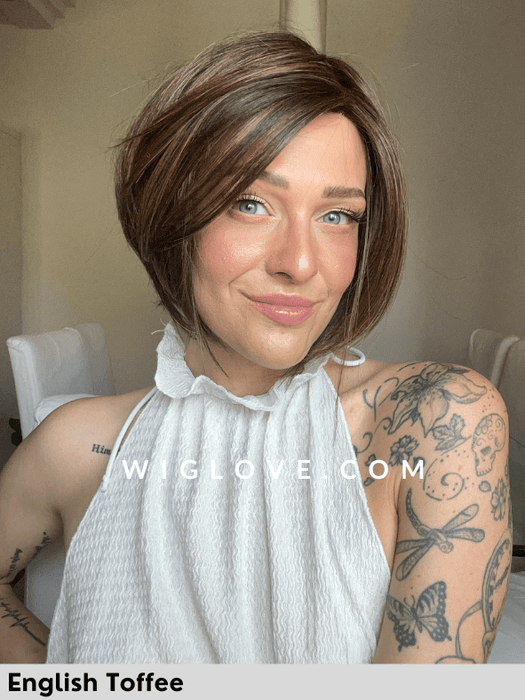 SPICE GIRL - riga sinistra, attaccatura naturale - Wig Love - Parrucca SinteticaEnglish Toffee
