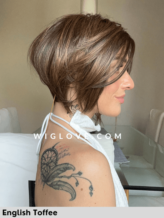 SPICE GIRL - riga sinistra, attaccatura naturale - Wig Love - Parrucca SinteticaEnglish Toffee