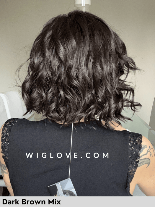 STELLA MONO PART - attaccatura naturale, riga sinistra - Wig Love - Parrucca SinteticaDark Brown Mix