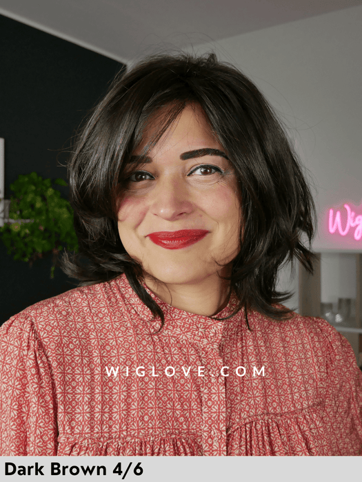 SUN MORA LACE - attaccatura naturale - Wig Love - Parrucca SinteticaDark Brown 4/6