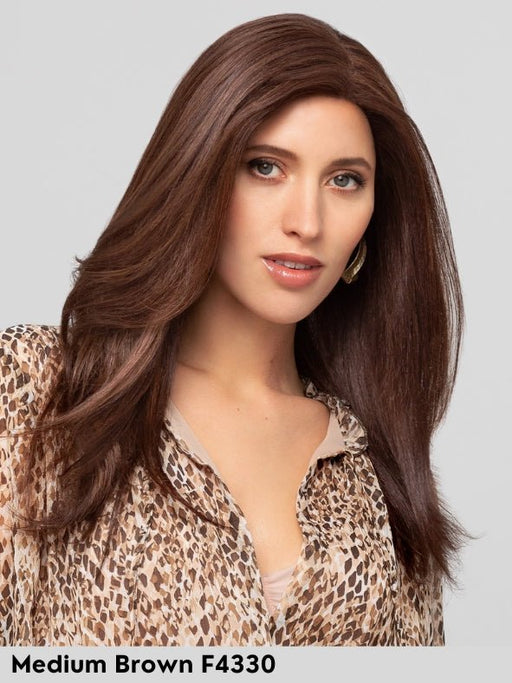 SUPREME LONG - capelli misti - 100% fatta a mano, silicone antiscivolo - Wig Love - Parrucca Capelli MistiMedium Brown F4330