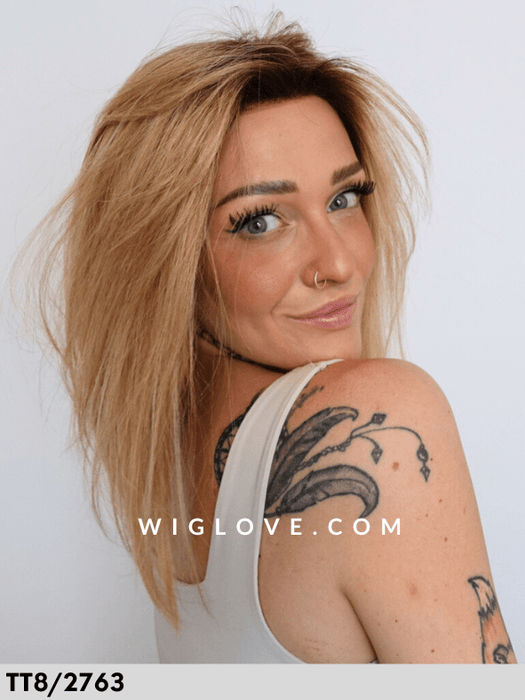 SUPREME PAGE LONG - capelli misti - 100% fatta a mano, silicone antiscivolo - Wig Love - Parrucca Capelli MistiSparkling Champagne TT8/2763