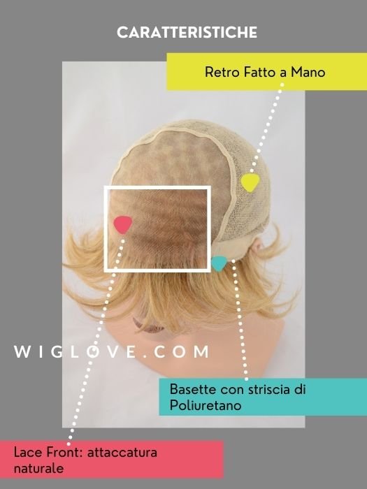 SUPREME SHORT - capelli misti - 100% fatta a mano, silicone antiscivolo - Wig Love - Parrucca Capelli MistiMocha Frosted TT6/1610