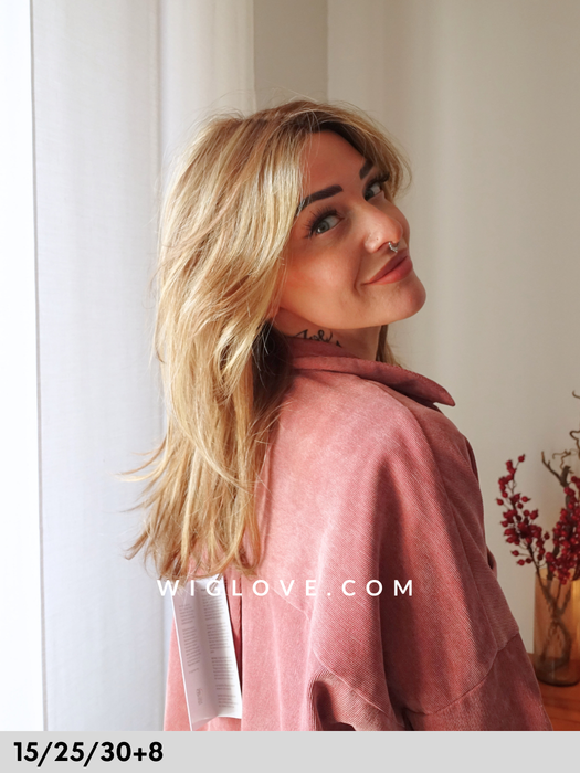 sympathy mono lace deluxe gisela mayer parrucca lunga scalata in fibra sintetica tradizionale piega liscia 100% fatta a mano poliuretano lacefront riga libera monofilamento