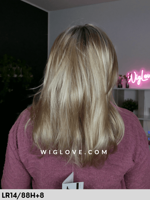 sympathy mono lace deluxe gisela mayer parrucca lunga scalata in fibra sintetica tradizionale piega liscia 100% fatta a mano poliuretano lacefront riga libera monofilamento