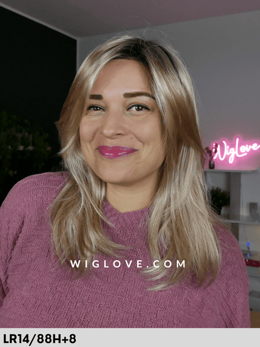 sympathy mono lace deluxe gisela mayer parrucca lunga scalata in fibra sintetica tradizionale piega liscia 100% fatta a mano poliuretano lacefront riga libera monofilamento