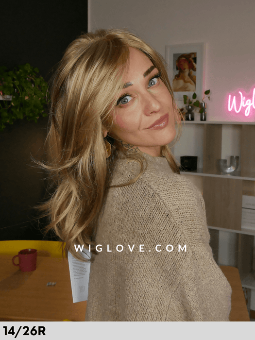 sympathy mono lace deluxe gisela mayer parrucca lunga scalata in fibra sintetica tradizionale piega liscia 100% fatta a mano poliuretano lacefront riga libera monofilamento