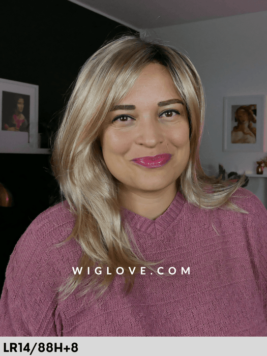 sympathy mono lace deluxe gisela mayer parrucca lunga scalata in fibra sintetica tradizionale piega liscia 100% fatta a mano poliuretano lacefront riga libera monofilamento