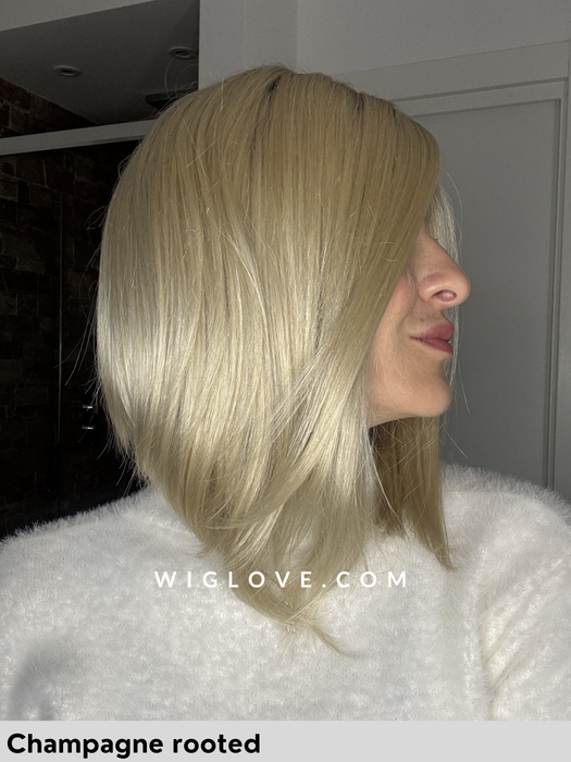 taylor parrucca sintetica noriko caschetto lungo asimmetrico volume medio piega liscia noriko attaccatura naturale lacefront riga sinistra