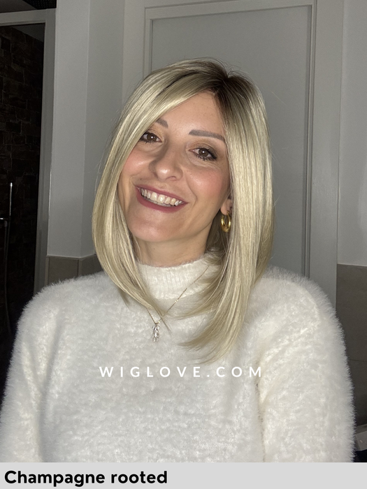 taylor parrucca sintetica noriko caschetto lungo asimmetrico volume medio piega liscia noriko attaccatura naturale lacefront riga sinistra