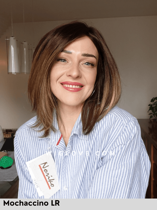 taylor parrucca sintetica noriko caschetto lungo asimmetrico volume medio piega liscia noriko attaccatura naturale lacefront riga sinistra