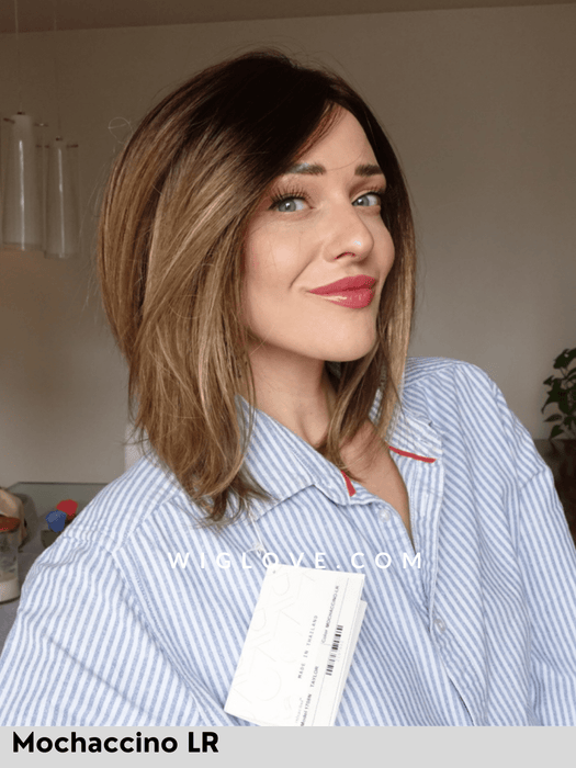 taylor parrucca sintetica noriko caschetto lungo asimmetrico volume medio piega liscia noriko attaccatura naturale lacefront riga sinistra