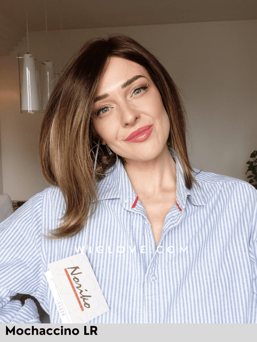 taylor parrucca sintetica noriko caschetto lungo asimmetrico volume medio piega liscia noriko attaccatura naturale lacefront riga sinistra