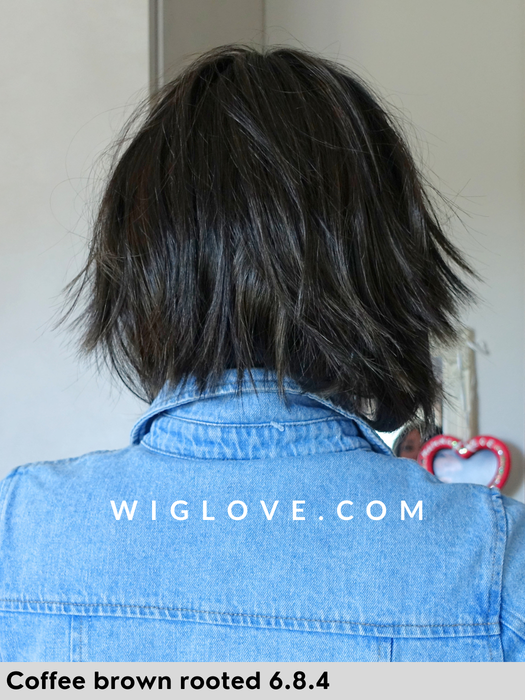 tess mono part ellen wille parrucca sintetica termoresistente lace front riga centrale frangetta piega mossa