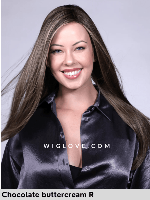 theory-belle tress-lux se-parrucca long bob liscia piastrabile fibra sintetica termoresistente 100% fatta a mano lacefront riga libera retro chiuso