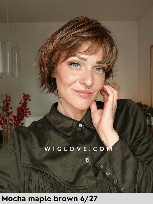 toledo belle tress parrucca sintetica piastrabile corta con frangetta lacefront riga sinistra city collection
