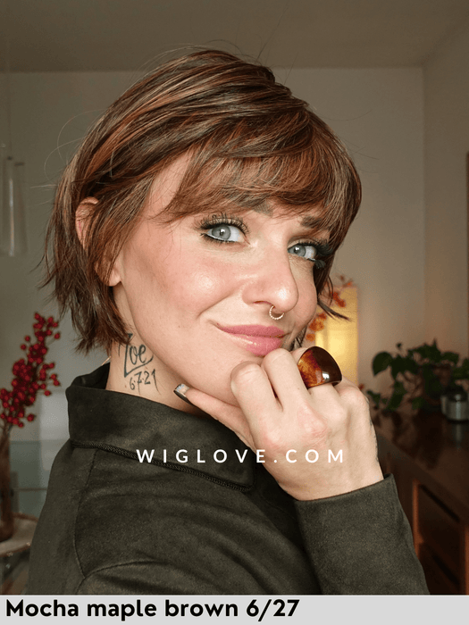 toledo belle tress parrucca sintetica piastrabile corta con frangetta lacefront riga sinistra city collection
