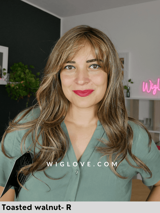 TORY - 100% fatta a mano, attaccatura estesa, antiscivolo - Wig Love - Parrucca SinteticaToasted Walnut R