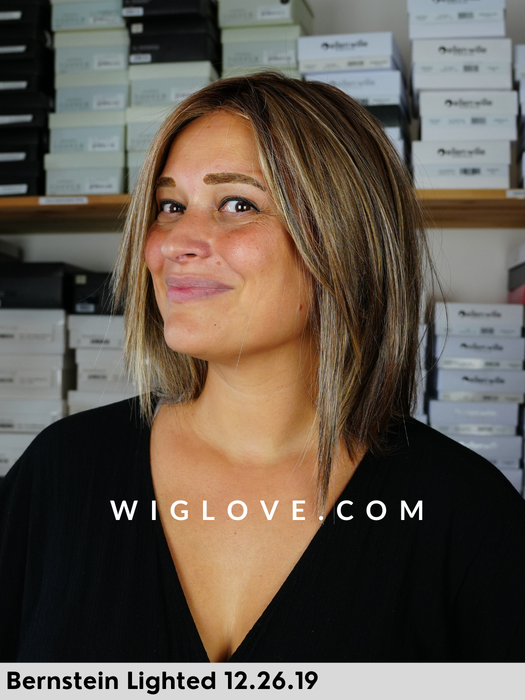 treasure soft ellen wille parrucca dispositivo medico fibra sintetica termoresistente fatta a mano lacefront riga centrale doppio monofilamento taglia M piega liscia long bob