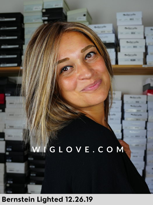 treasure soft ellen wille parrucca dispositivo medico fibra sintetica termoresistente fatta a mano lacefront riga centrale doppio monofilamento taglia M piega liscia long bob