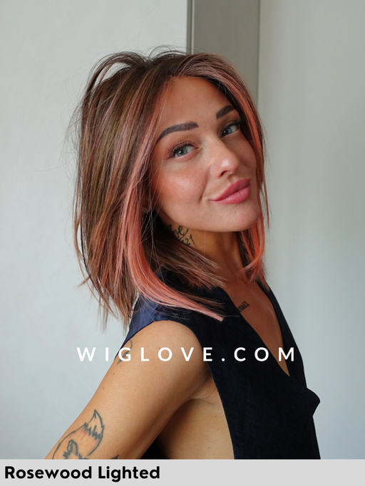 treasure soft ellen wille parrucca dispositivo medico fibra sintetica termoresistente fatta a mano lacefront riga centrale doppio monofilamento taglia M piega liscia long bob