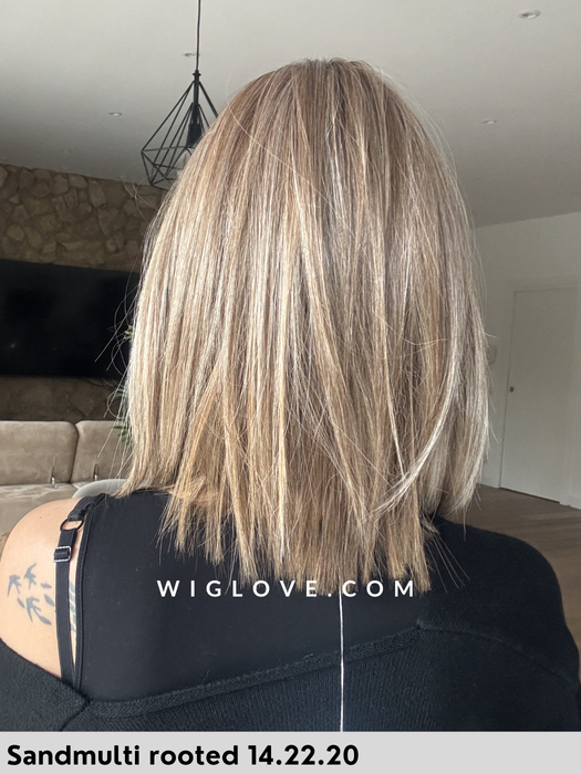 treasure soft ellen wille parrucca dispositivo medico fibra sintetica termoresistente fatta a mano lacefront riga centrale doppio monofilamento taglia M piega liscia long bob