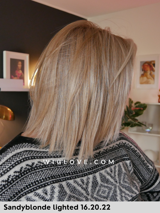 treasure soft ellen wille parrucca dispositivo medico fibra sintetica termoresistente fatta a mano lacefront riga centrale doppio monofilamento taglia M piega liscia long bob