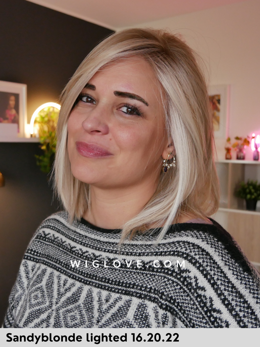 treasure soft ellen wille parrucca dispositivo medico fibra sintetica termoresistente fatta a mano lacefront riga centrale doppio monofilamento taglia M piega liscia long bob