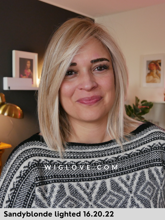 treasure soft ellen wille parrucca dispositivo medico fibra sintetica termoresistente fatta a mano lacefront riga centrale doppio monofilamento taglia M piega liscia long bob