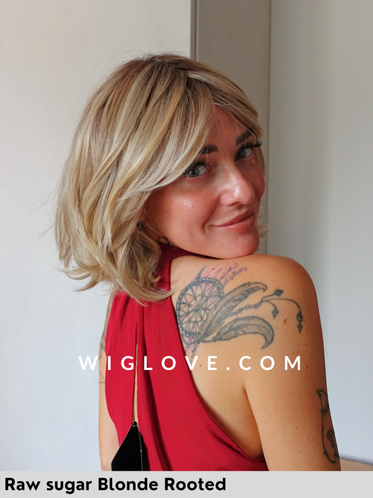 tribeca belle tressparrucca alle spalle con frangetta riga centrale lacefront attaccatura naturale fibra sintetica termoresistente piastrabile piega liscia 